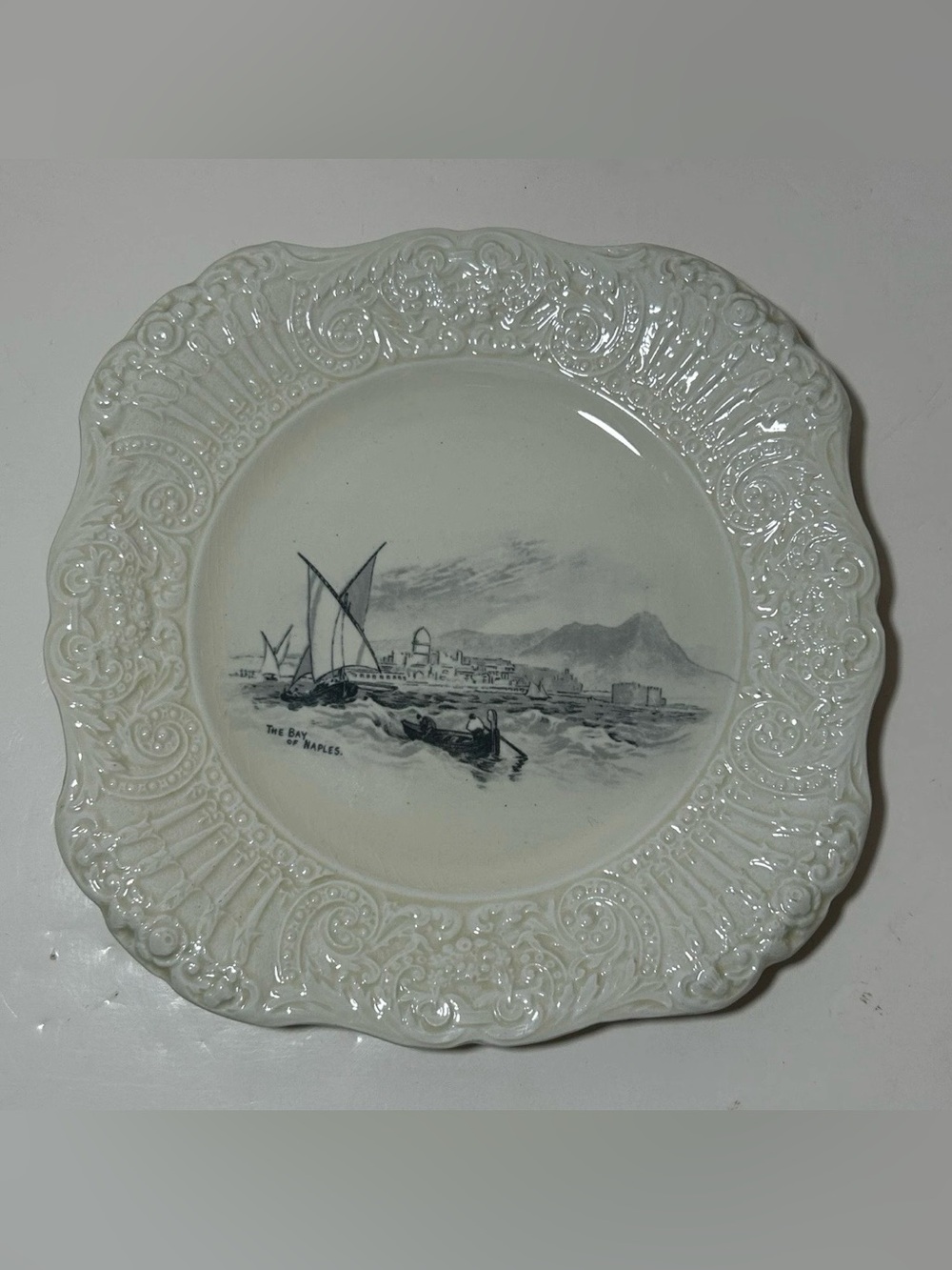 Antique Royal Vistas Ware Ridgeway England Plaque Plate “The Bay of Naples” Art